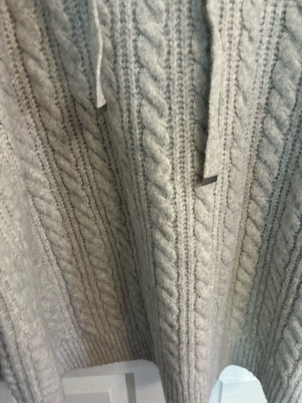 cupcakes & cashmere Light Gray Cable-Knit Hooded Sweater - Picture 3 of 5